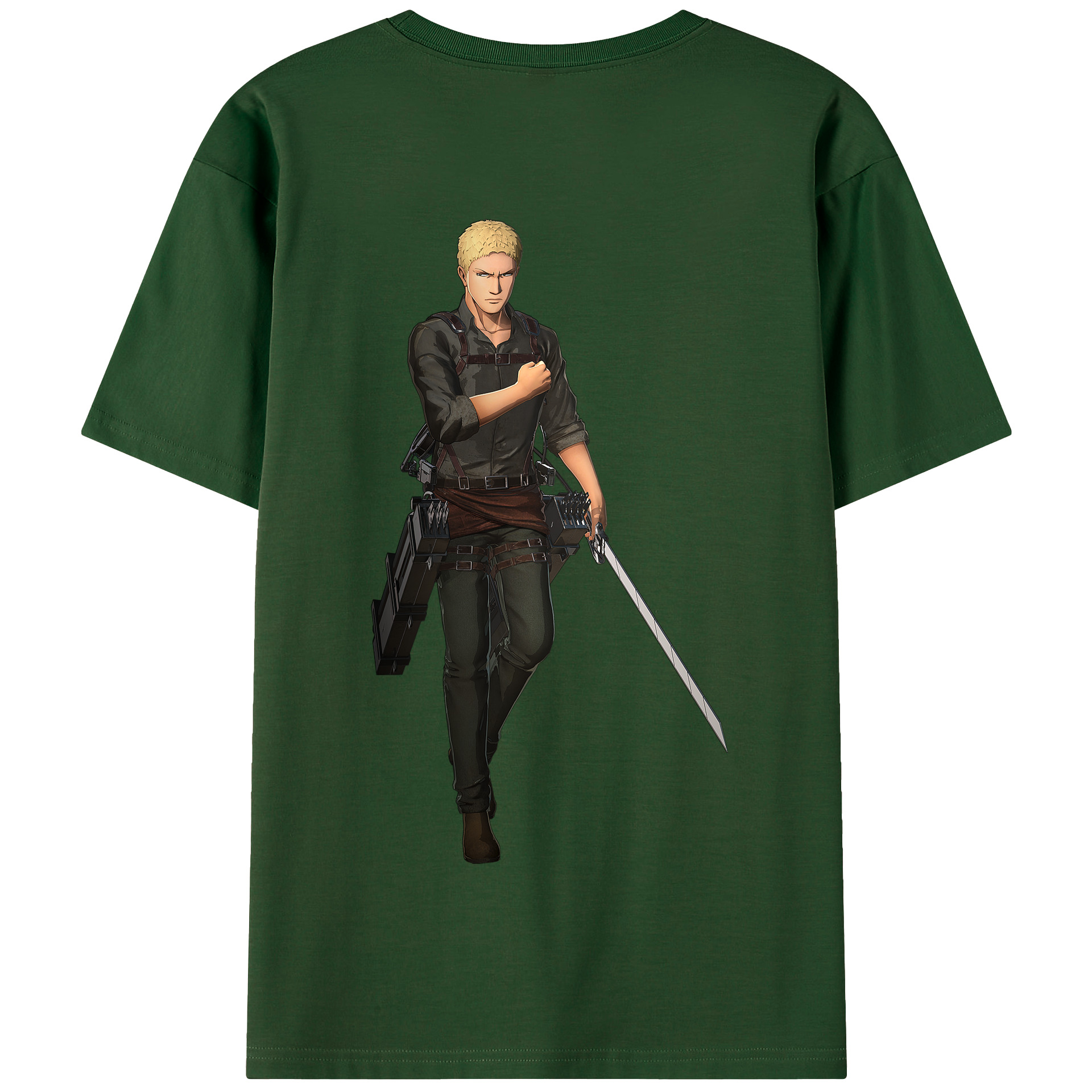 （画像用） 進撃の巨人 ライナー・ブラウン Attack on Titan Reiner Braun 綿100％半袖Tシャツ（背面プリント）